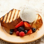 Grilled Pound Cake with Berries and Ice Cream