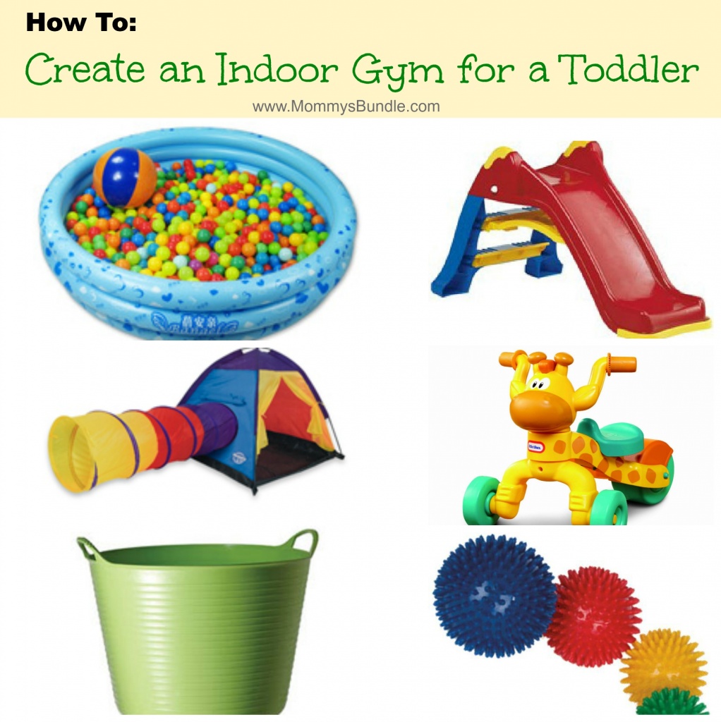 DIY play gym -- a FUN way to help toddlers burn off energy during the cold or winter months when stuck indoors!