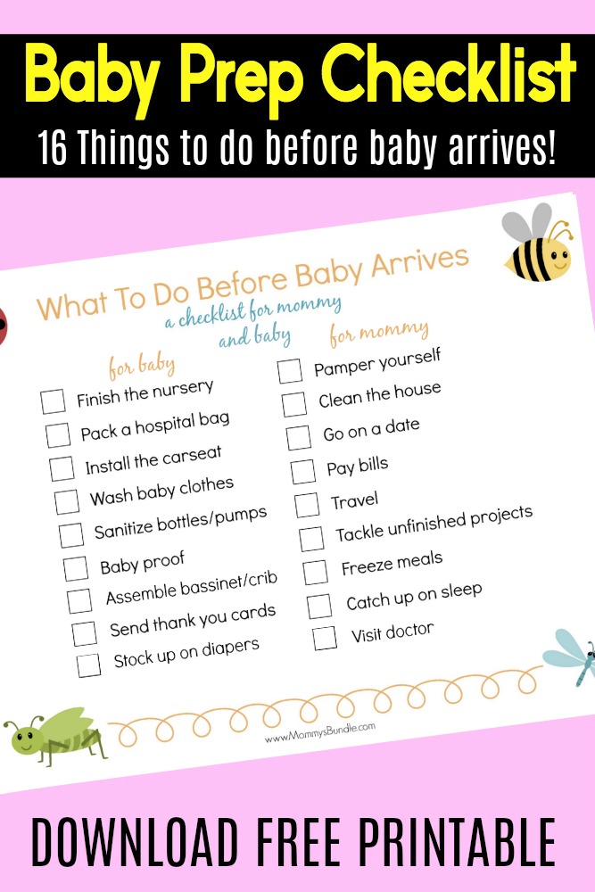 FREE printable checklist for new moms on how to prepare for baby's arrival!