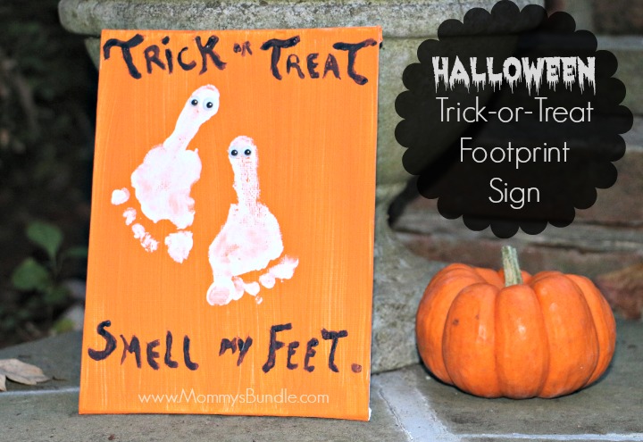 footprint trick or treat sign