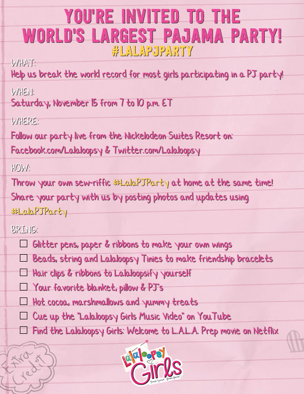 Lalaloopsy party checklist