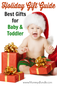 The BEST gift ideas for babies and toddlers. This list includes cute, age appropriate holiday presents to buy this Christmas (and even last-minute ideas).