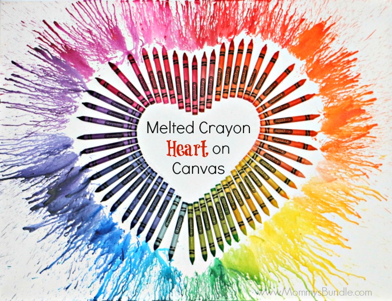 melted crayon heart art