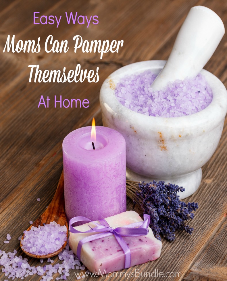 Easy ways moms can pamper themselves at home. Three tips to help moms relax while watching kids.