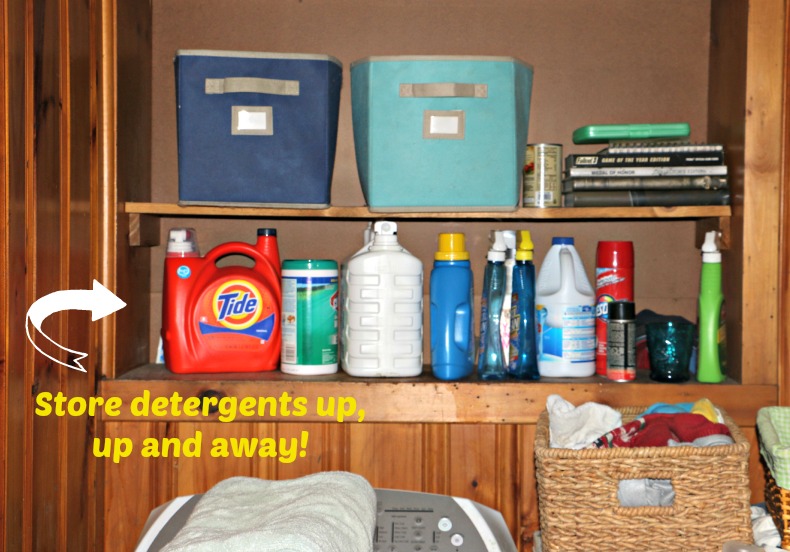 detergents stored away