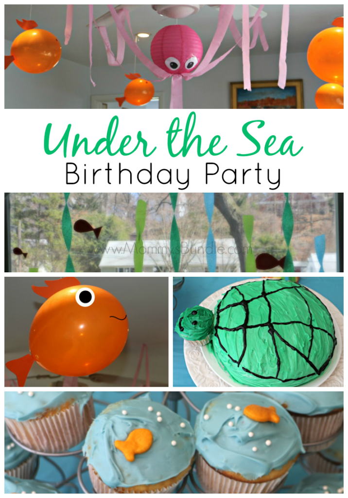 DIY Under the Sea or Ocean Party for Kids | Create a fun ocean birthday party for your child with these easy decorating tips and yummy food, appetizer and dessert recipe ideas (my favorite is the super cute cupcakes kids will adore!).