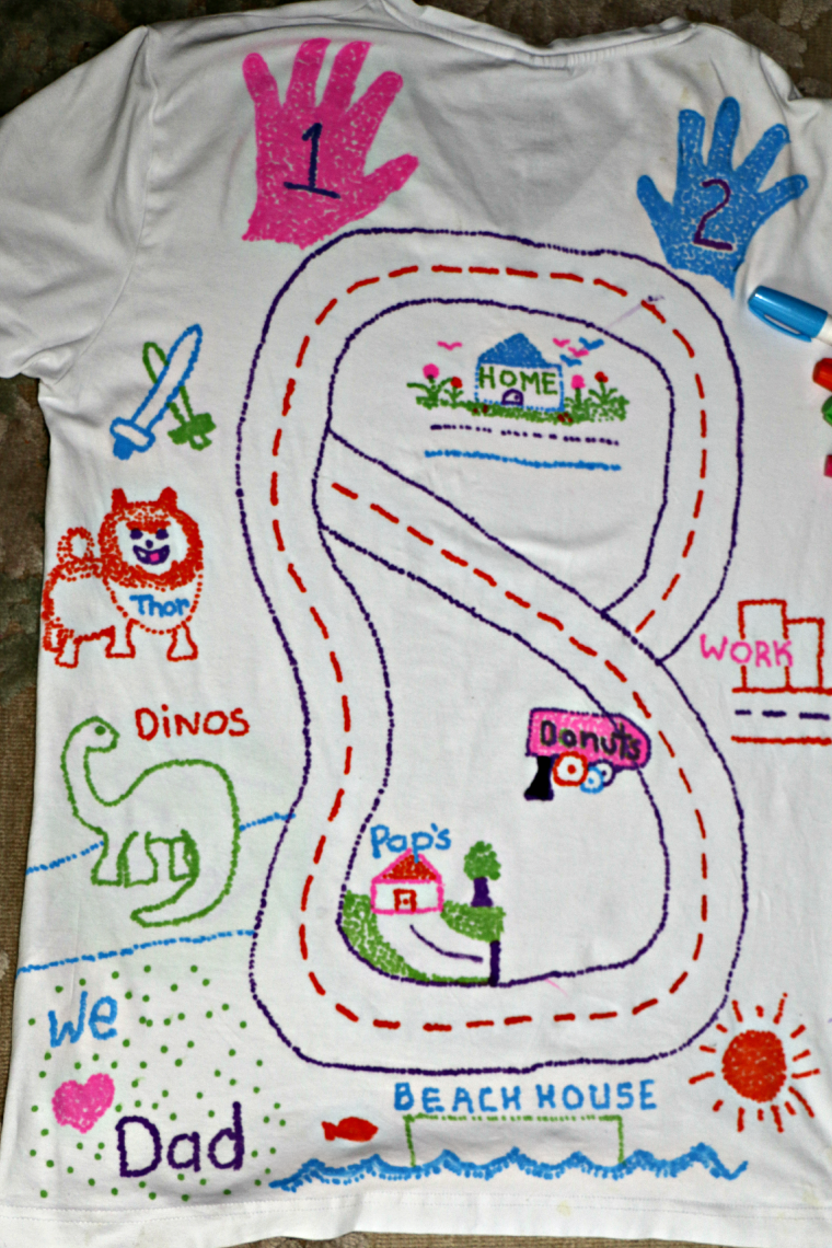 DIY Massage Shirt: A memorable Father's Day craft and gift idea including all of dad's favorite stops!