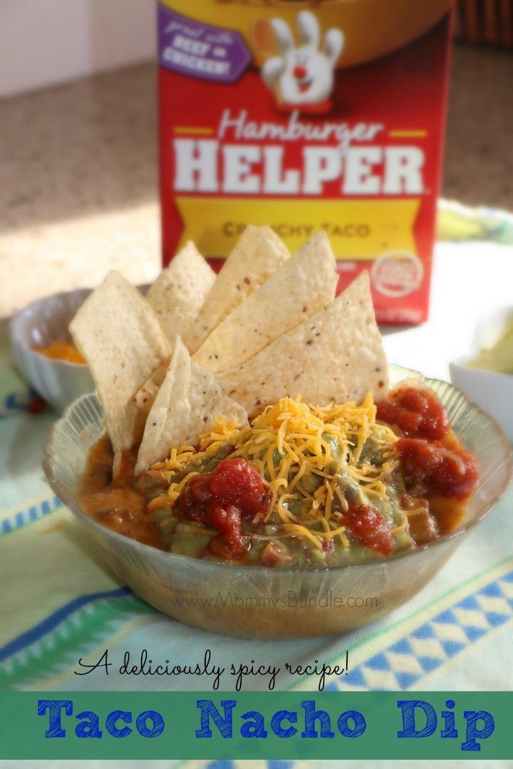 Taco Nacho Dip Recipe: An easy recipe idea infused with guacamole, shredded cheese and taco flavors.