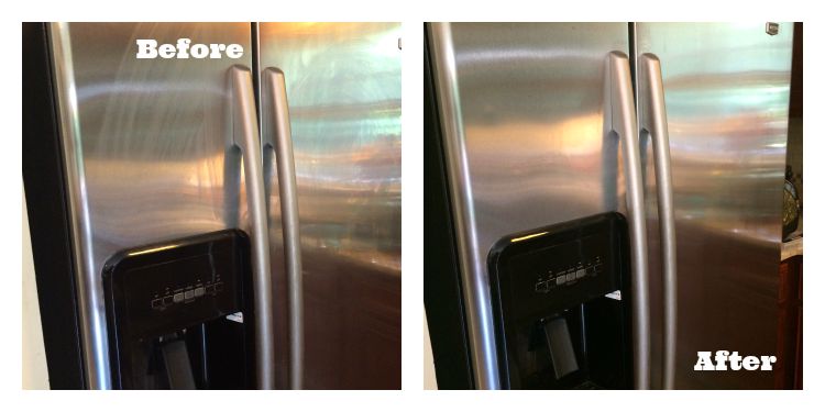 before/after clean fridge