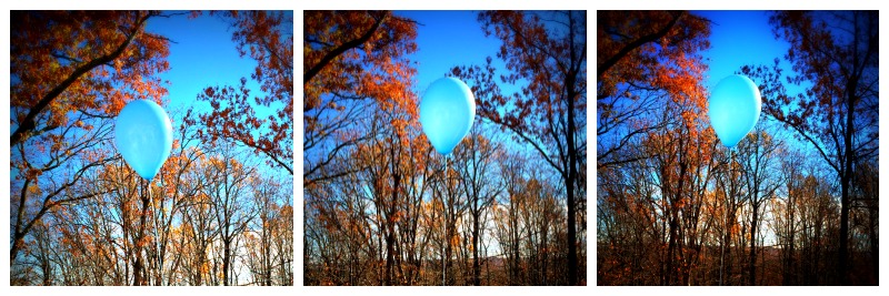 3 blue balloons