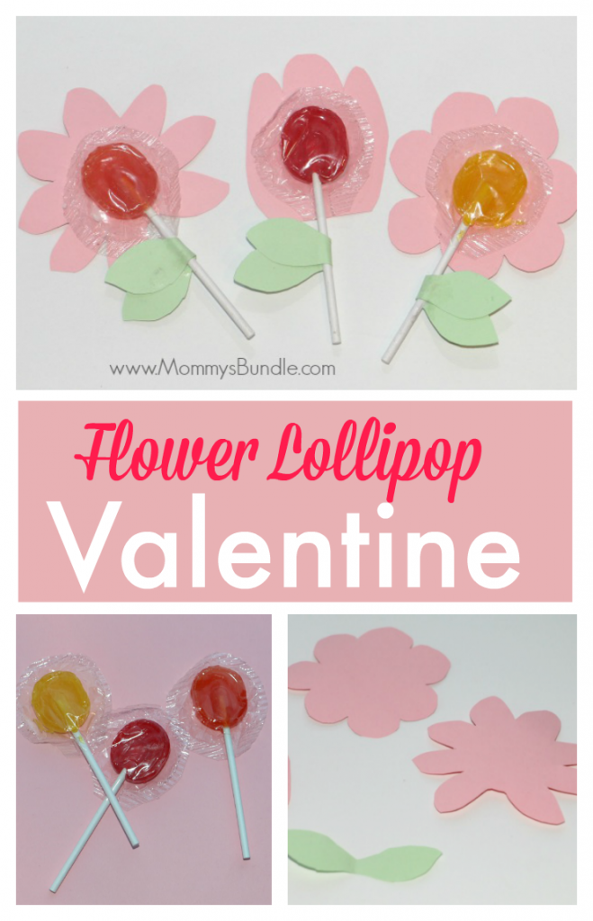 These DIY flower lollipops make the cutest Valentines for kids to give out!