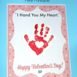 Handprint Valentine + Printable: “I Hand You My Heart”