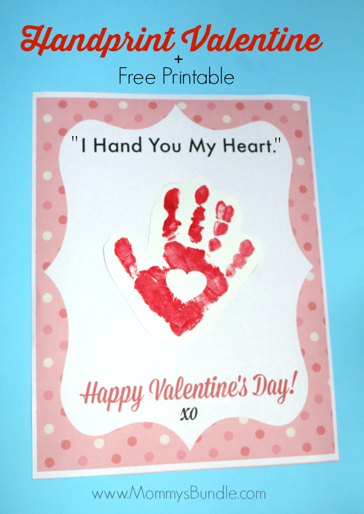 Valentine Handprint Craft DIY Kid Craft Valentines Day Gift Kids Valentines Card Valentine Handprint Art
