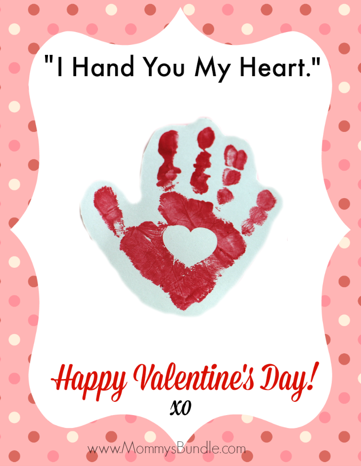 A super easy Valentine handprint craft and printable for babies or toddlers!