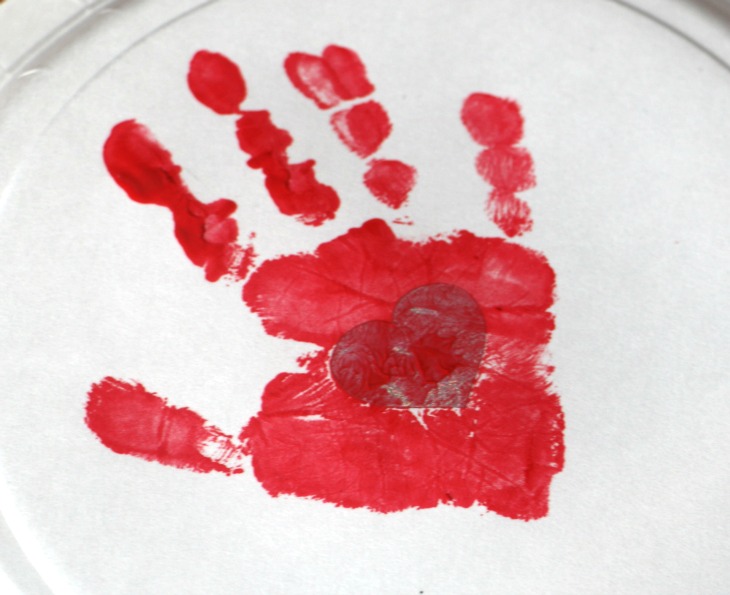 A super easy Valentine handprint craft and printable for babies or toddlers!