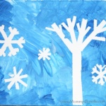 Winter Art: Tape-Resist Snowflake Painting
