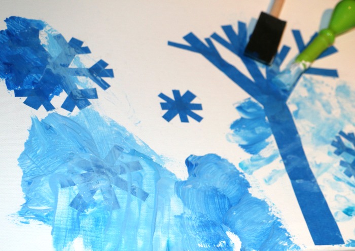 winter painting for toddlers