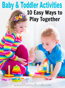 Need to find a way to entertain both baby and toddler at the same time? Our list includes 10 easy activity ideas the kids can do together!