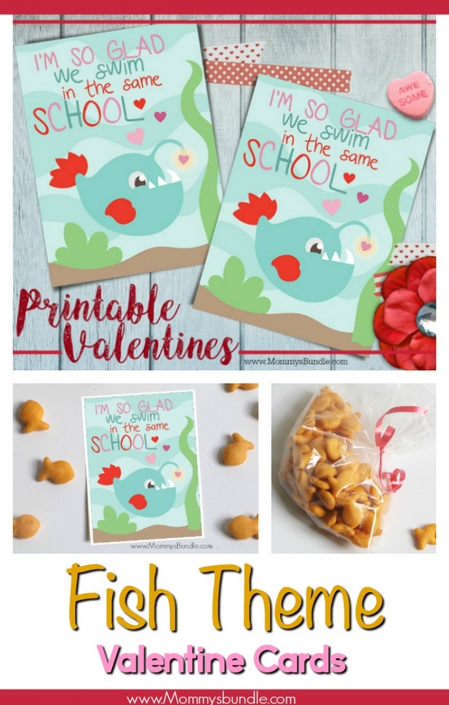 Cute printable Valentine cards for kids to exchange with the class! This fun fish theme is perfect for boys and girls!