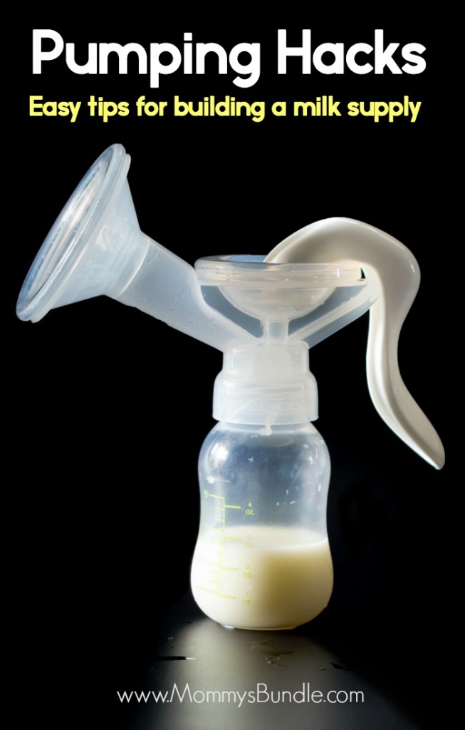 EASY pumping tips for breastfeeding moms! These pumping hacks will make it easier to build up a milk supply for bottle-feeding or just increasing milk production for beginners.