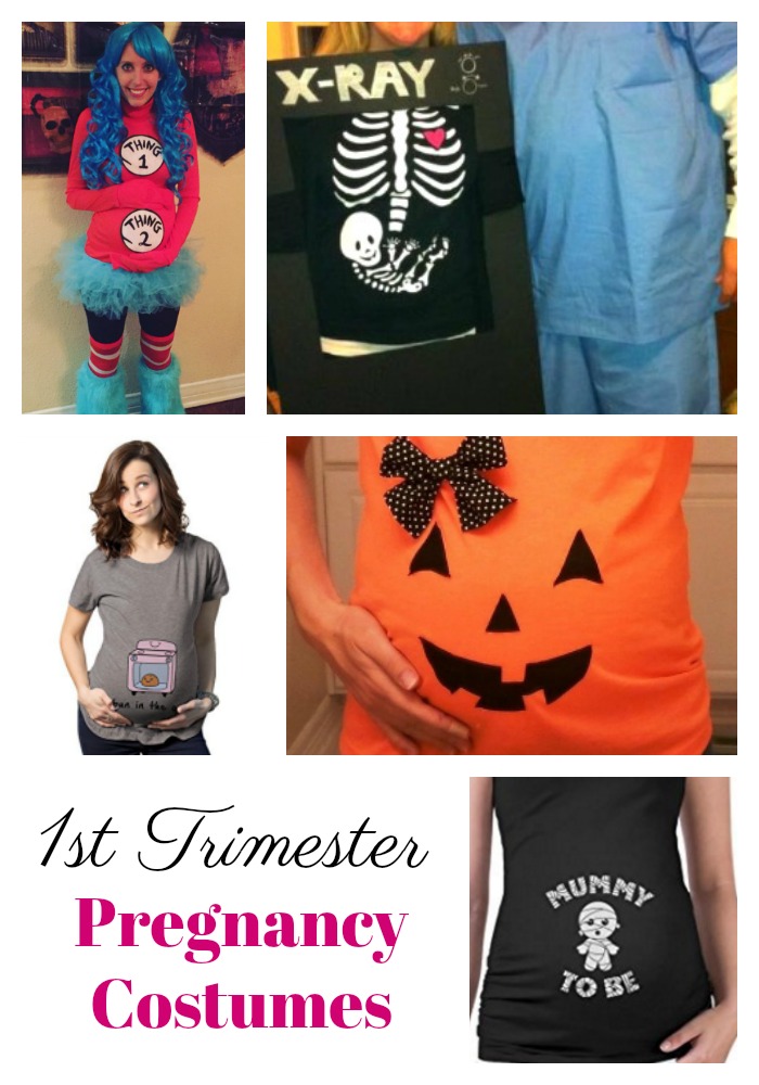 Pregnancy costume ideas for the first trimester and first few months.