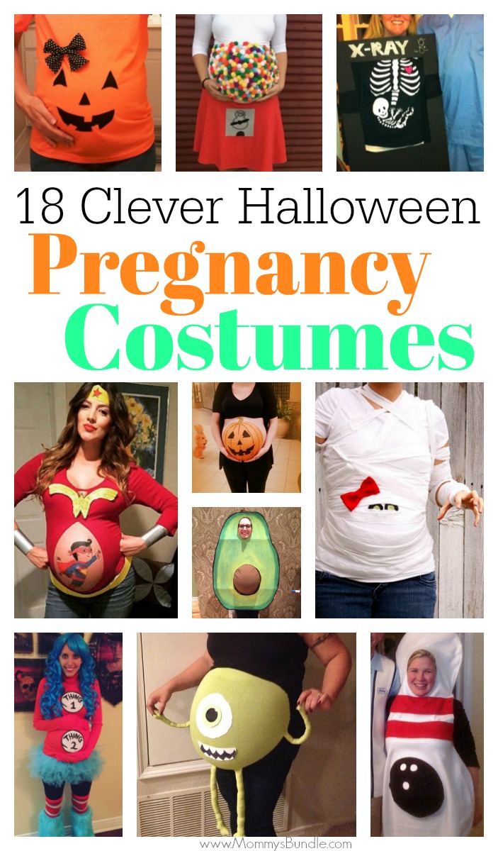 Find the BEST Halloween costume ideas for pregnant women! Includes creative DIY ways to show-off your belly bump from mummy and pumpkins to easy t-shirts. Click to see maternity costumes!