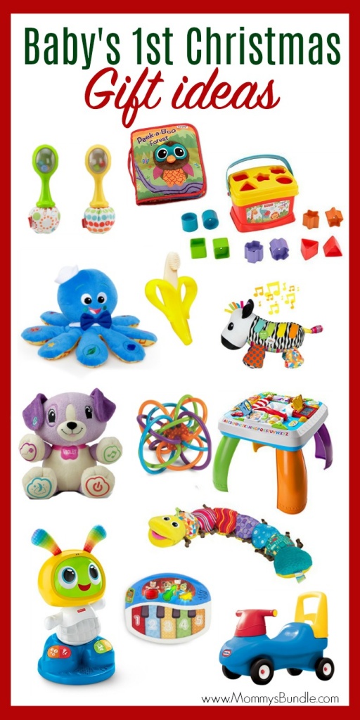 Toy gift ideas for baby's christmas from newborn to 1 year-old.