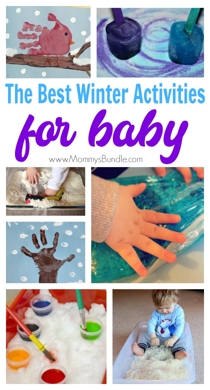 BEST winter activities for BABIES! Fun indoor arts and crafts for babies 6-18 months. Includes simple sensory play, edible ideas safe for baby.