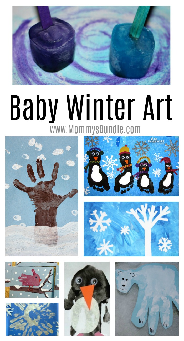 Winter art activities for babies! Easy ideas for winter play.