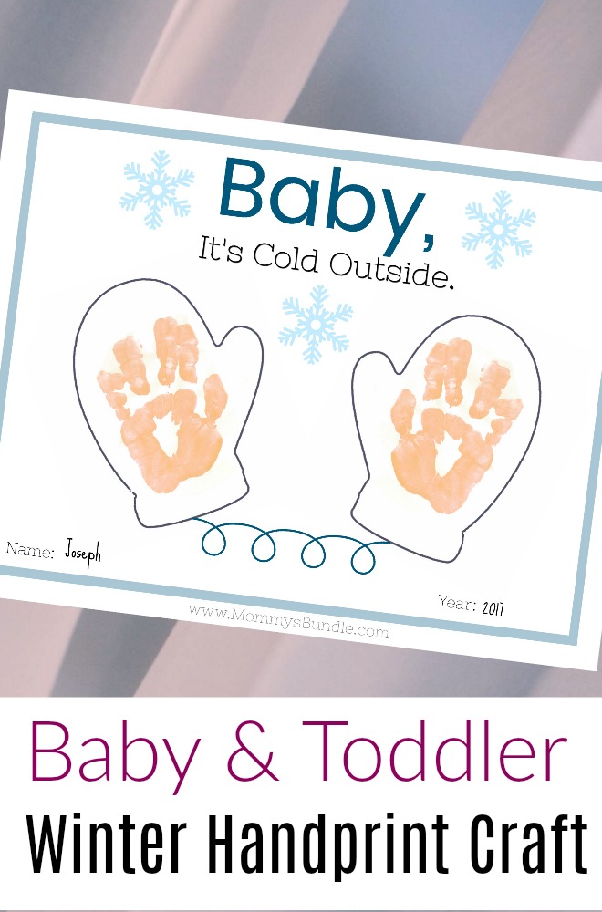 Winter handprint printable for kids