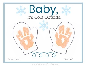 Easy winter handprint craft printable for baby.